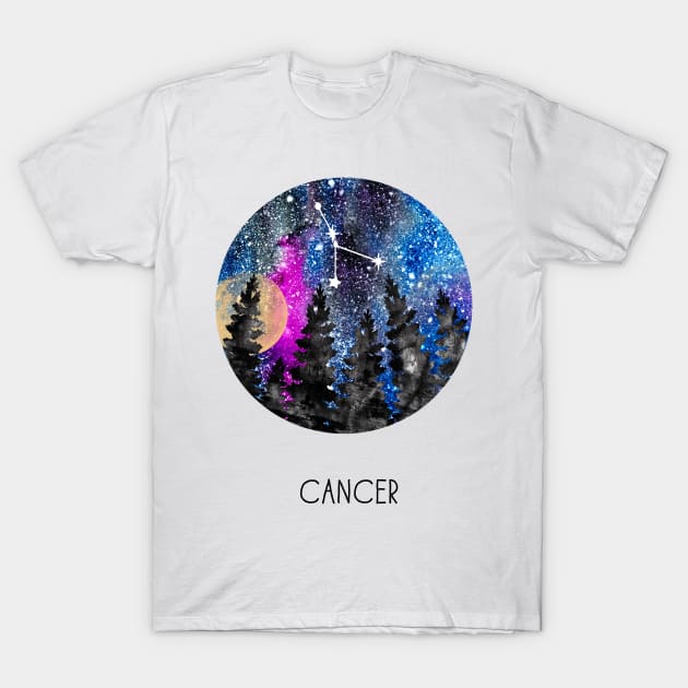 Cancer Constellation, Cancer T-Shirt by RosaliArt